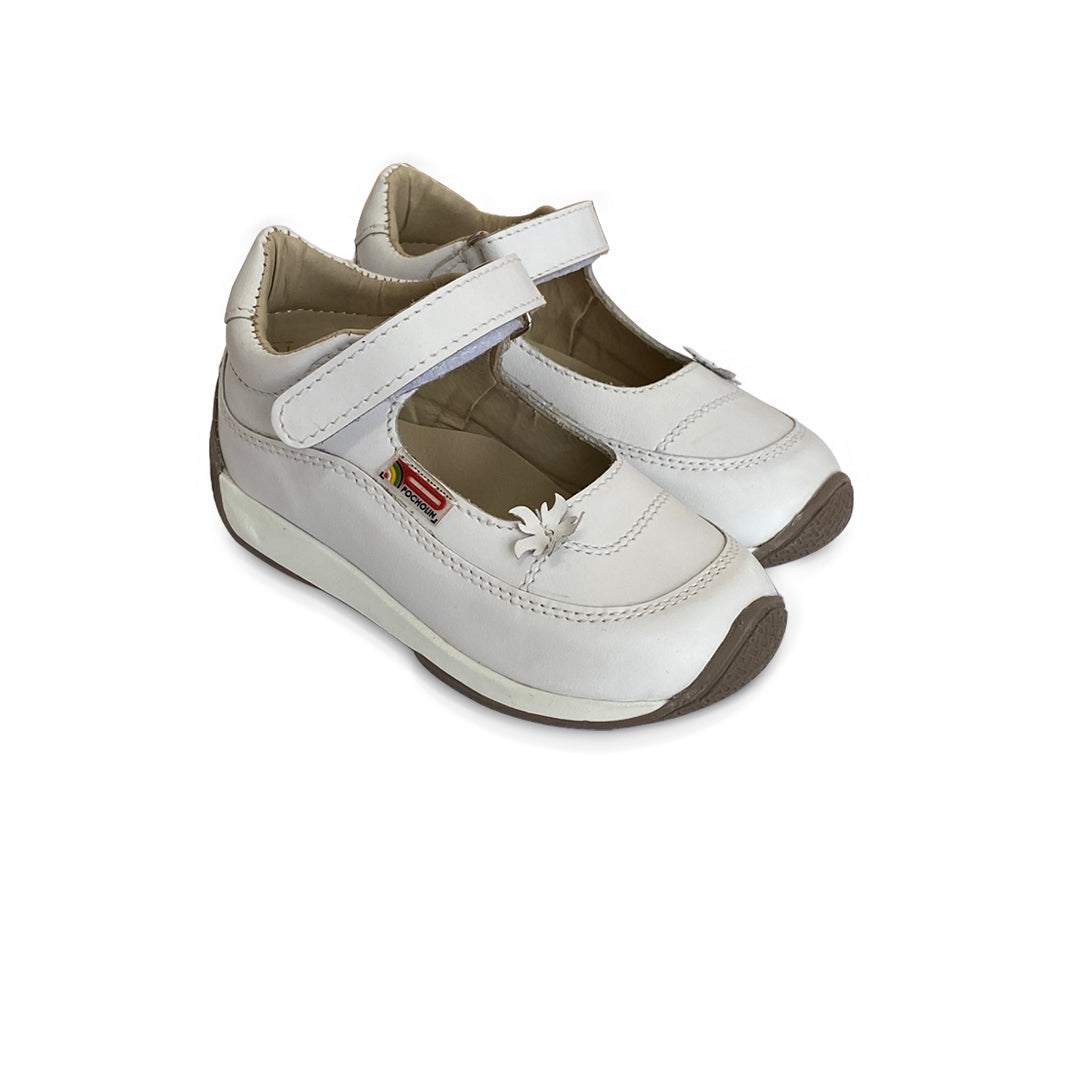 Zapatos de bebé y niña Pocholin león blancos