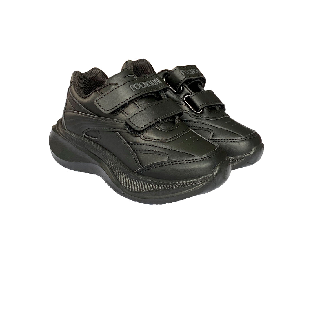 Zapatos Deportivo Colegial de cierre mágico unisex Pocholin NEGRO (INCLUYE CARTUCHERA)
