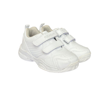 Zapatos Deportivos Colegial de cierre mágico unisex Pocholin BLANCO (INCLUYE CARTUCHERA)