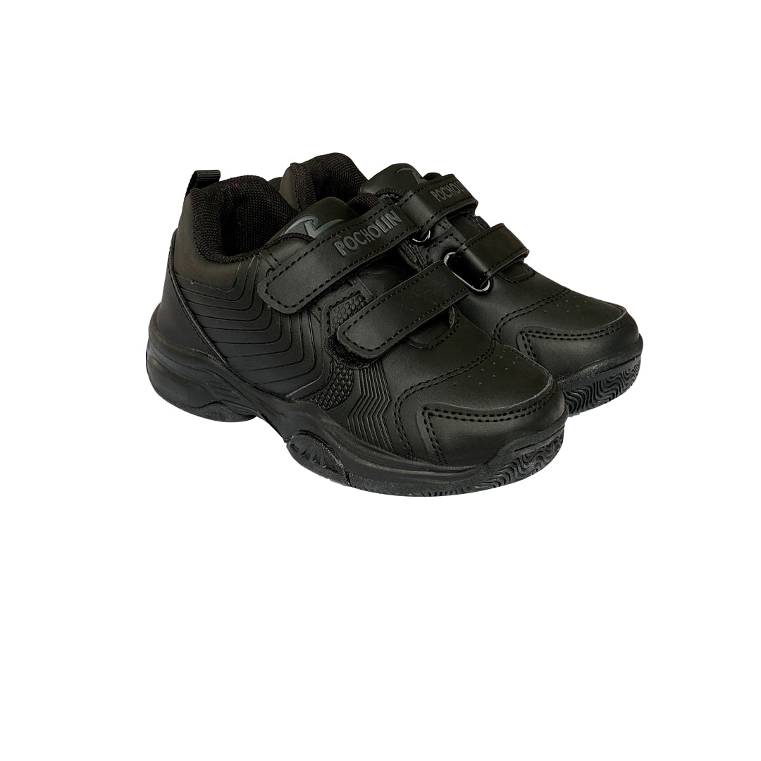 Zapatos Deportivo Colegial de cierre mágico unisex Pocholin  NEGRO (INCLUYE CARTUCHERA)