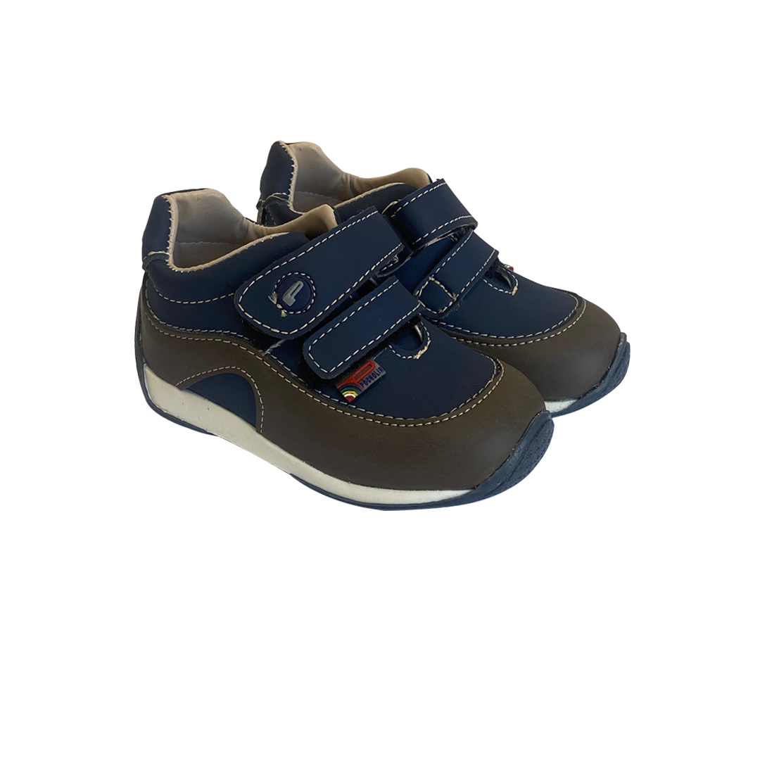 Zapatos de bebé y niño Pocholin león Azul Marino/Marrón Oscuro