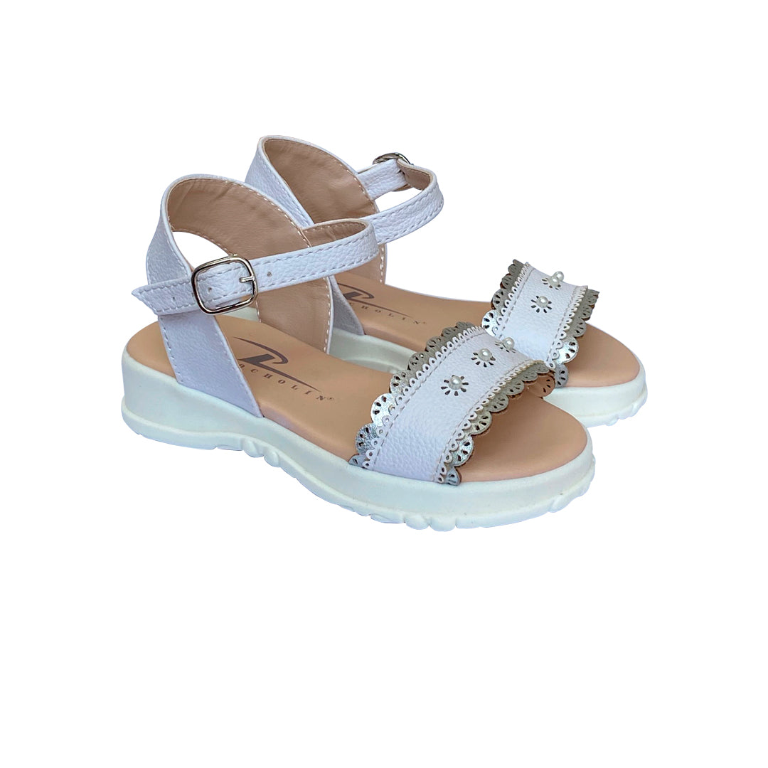 Sandalias Mini Chic blanca / plateada