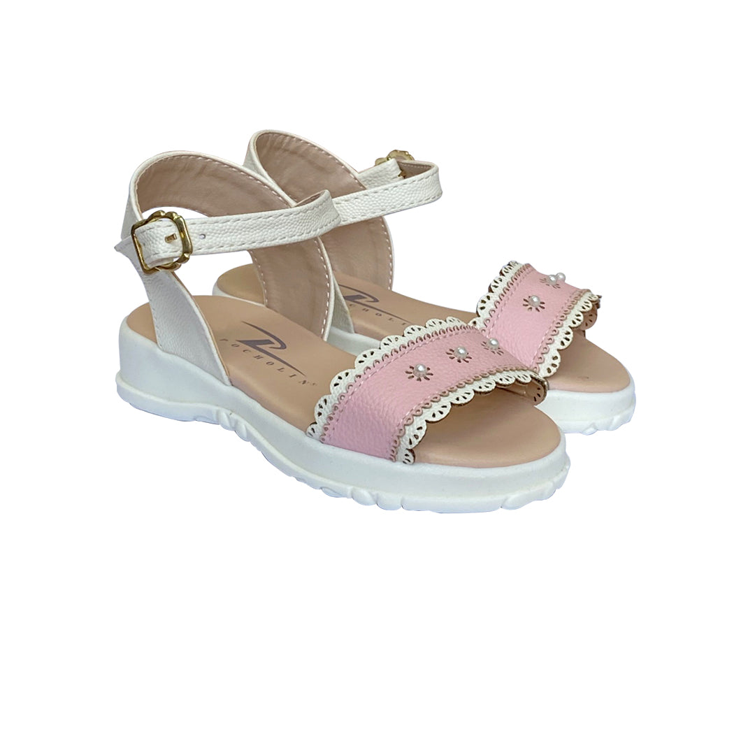 Sandalias Mini Chic rosada / beige