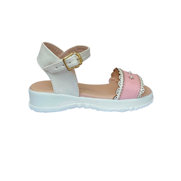Sandalias Mini Chic rosada / beige