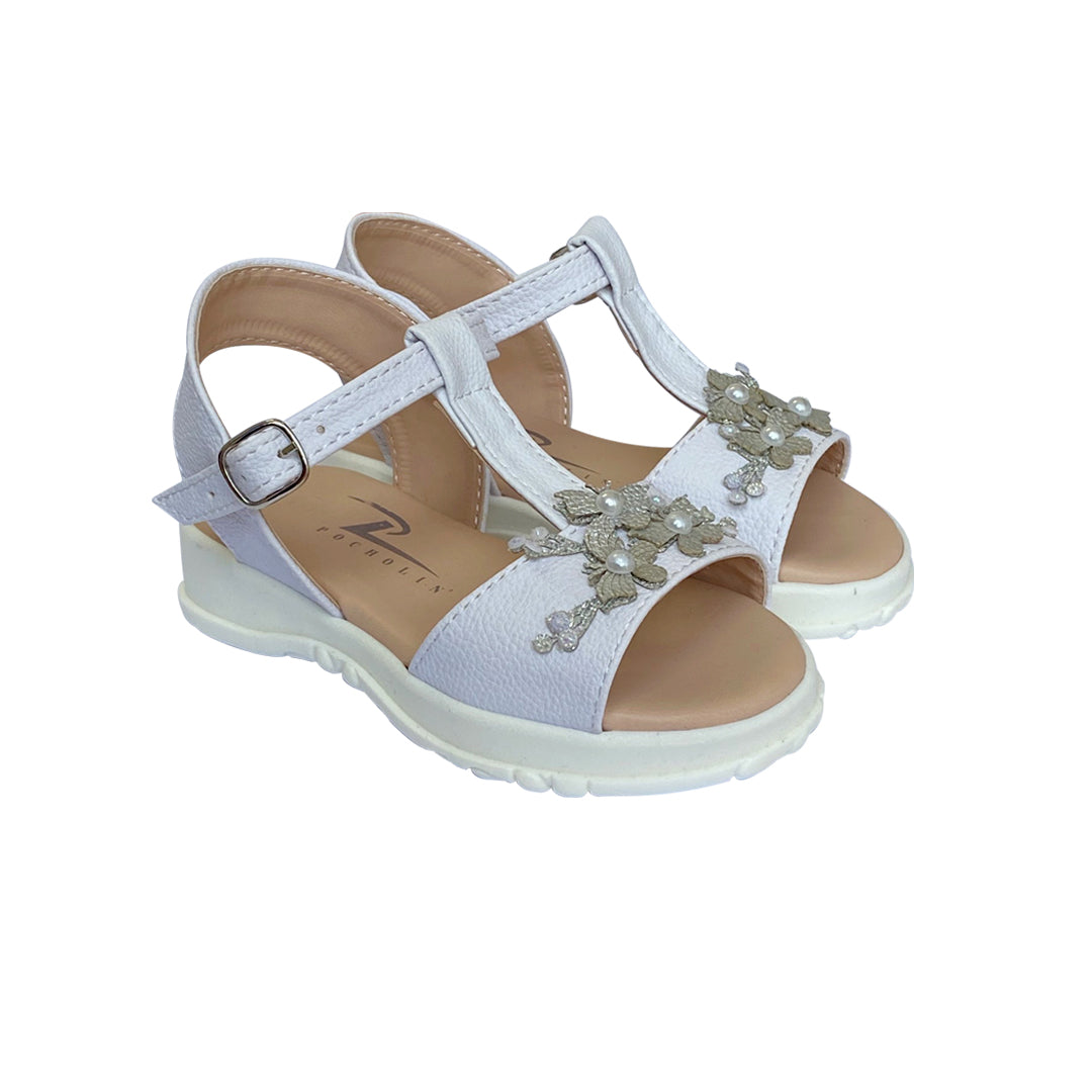 Sandalias Mini Chic blanca / plateada