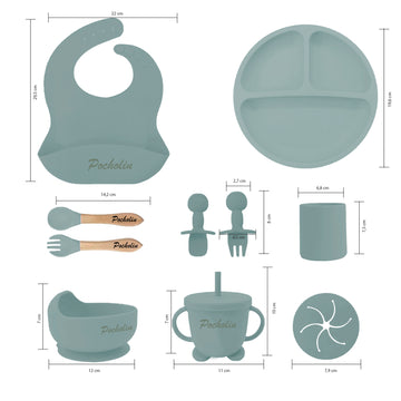 Set para Comer de Silicona para Bebés Azul