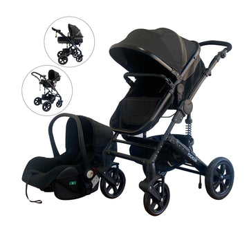 Coche con moisés y portabebe Negro Pocholin