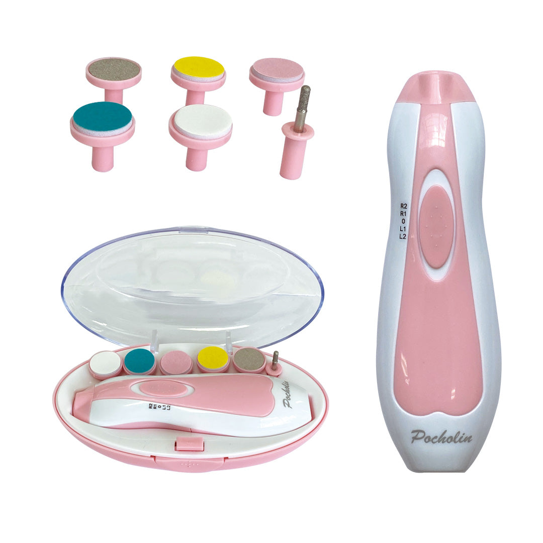 Cortaúñas Lima eléctrico para bebé rosado