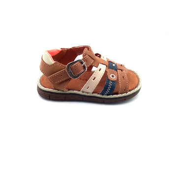 Sandalias de bebé y niño Pocholin Marrón Claro/Beige/Azul